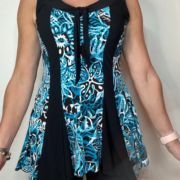 Blouse, Tank, Blue & Black, Soft - Picture 2 of 5